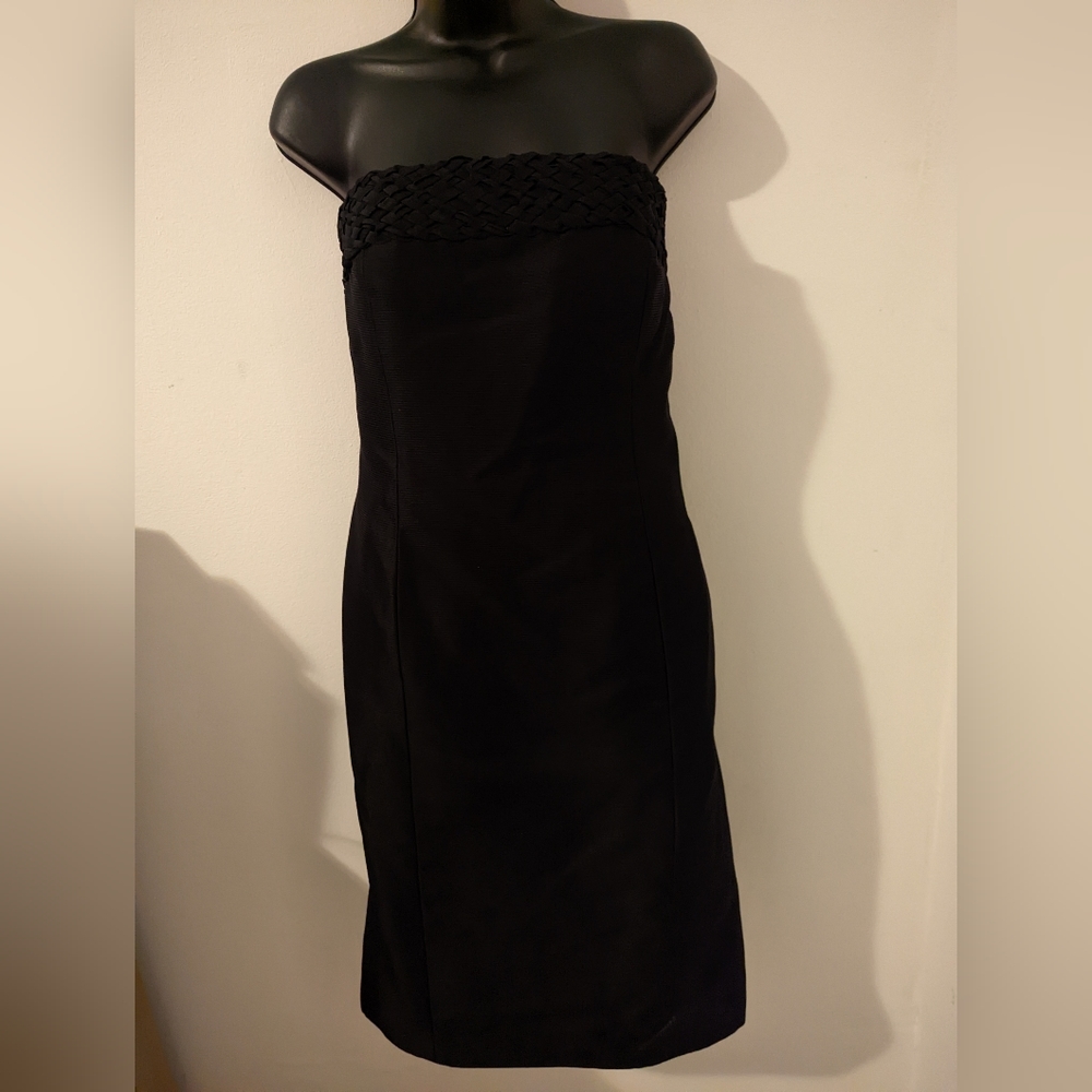 Linda Allard Ellen Tracy black strapless dress NWT size 6